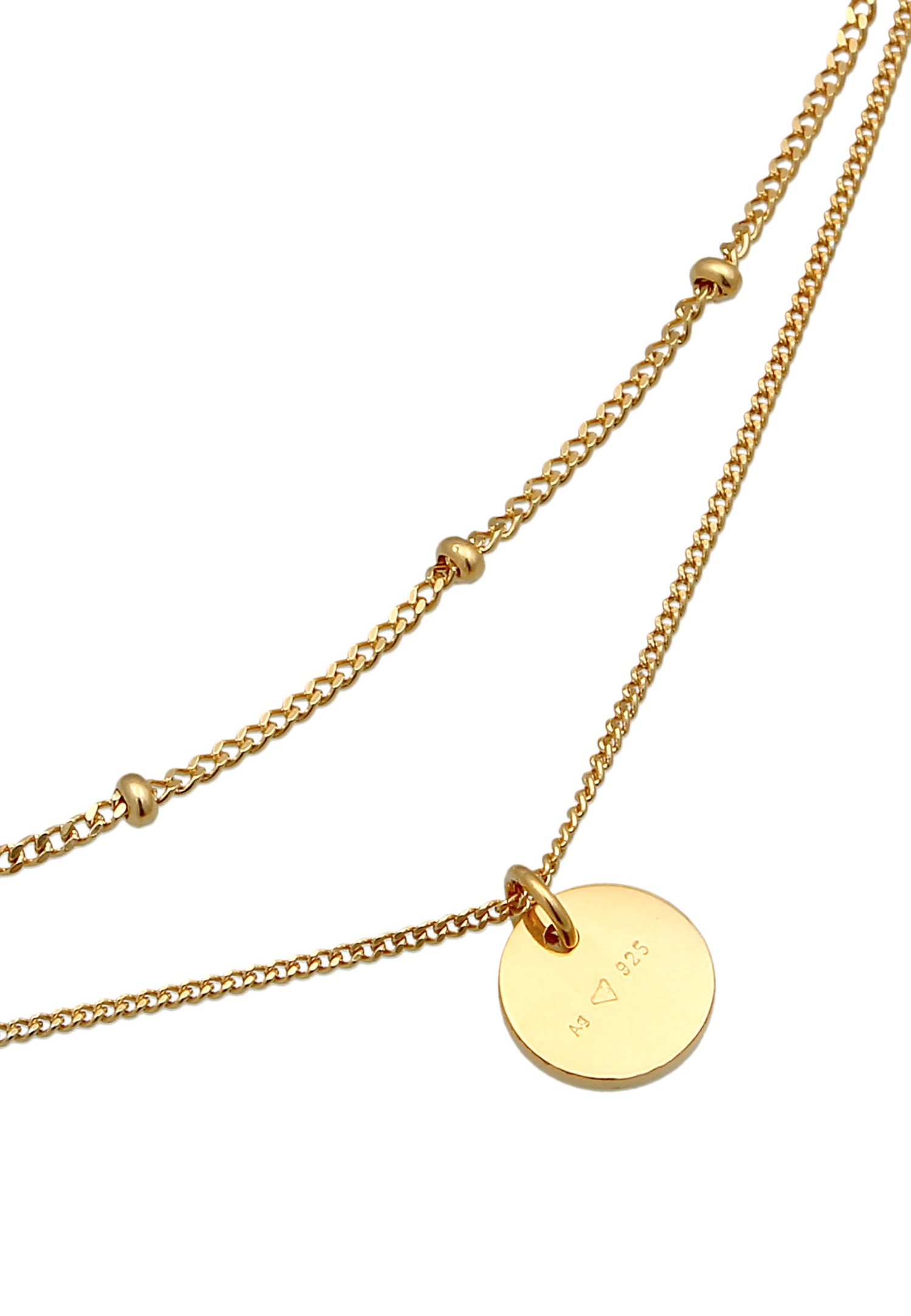 Elli Women's choker diaper pads in 925 sterling silver gold plated