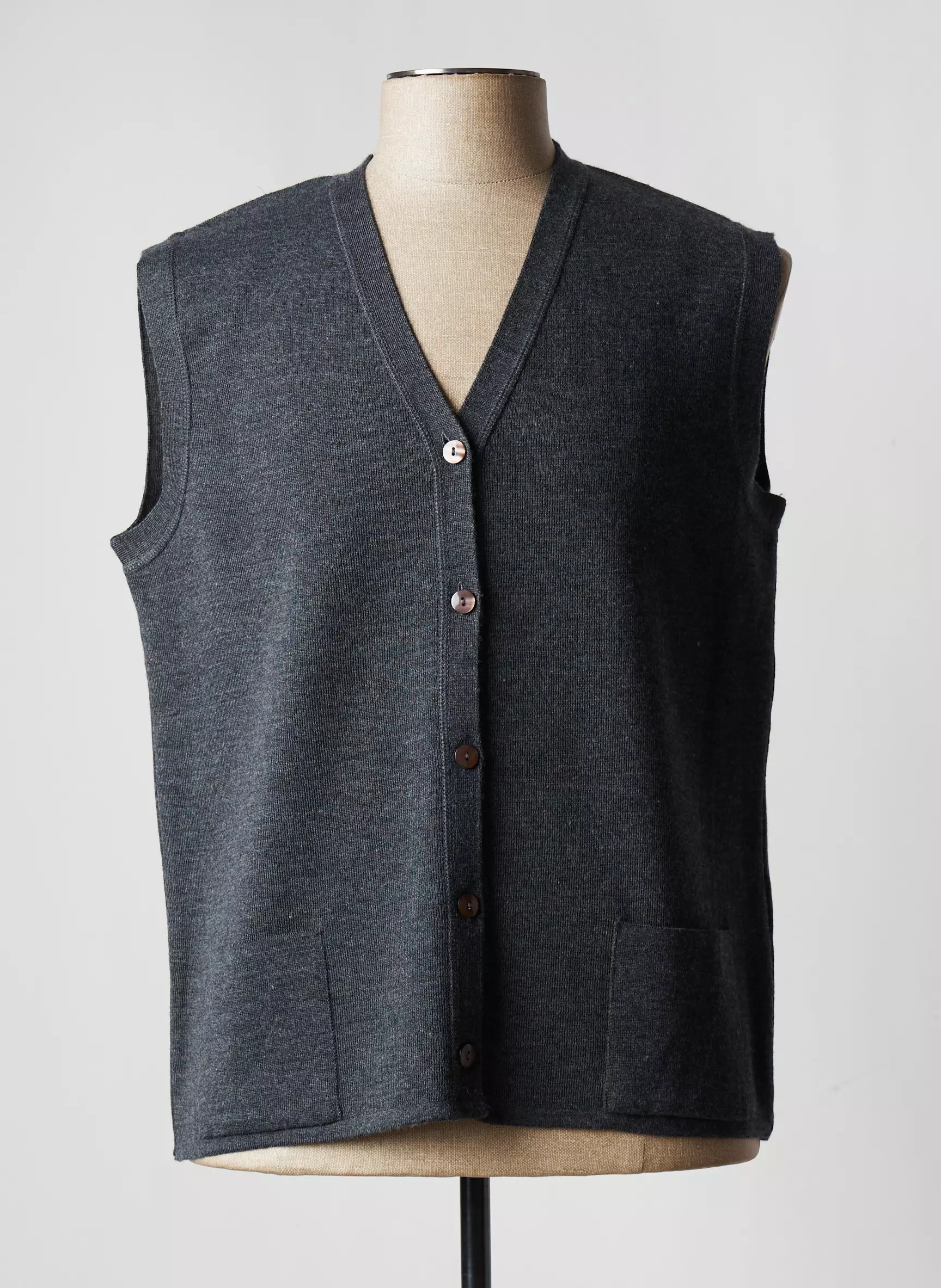 Fil Maille Gilet Homme couleur gris