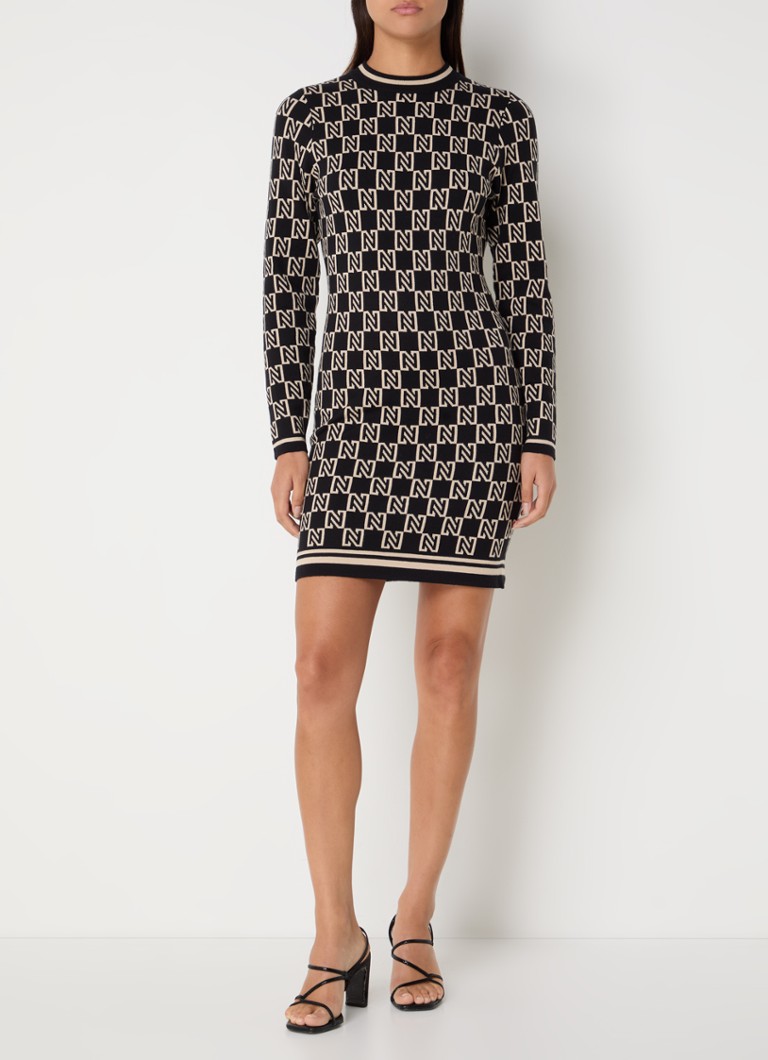 Rochie mini NIKKIE Echomi din tricot fin cu imprimeu cu logo