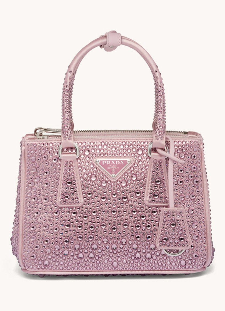 Prada Galleria Mini-veske med strass og avtakbar skulderrem