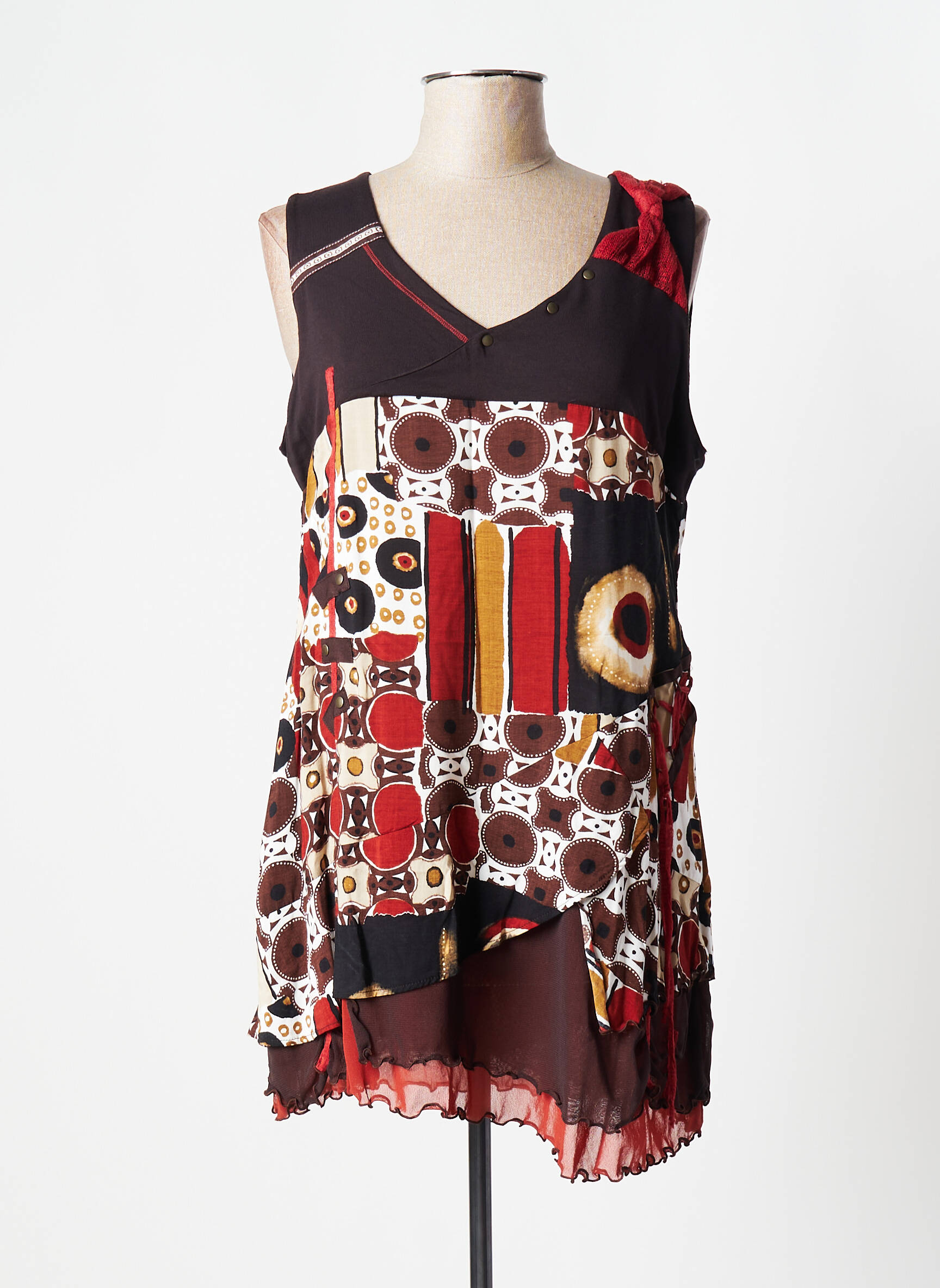 Jean Delfin Tuniquesansmanche Femme couleur marron