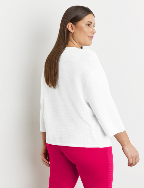 3/4 Arm Pullover aus Struktur-Strick