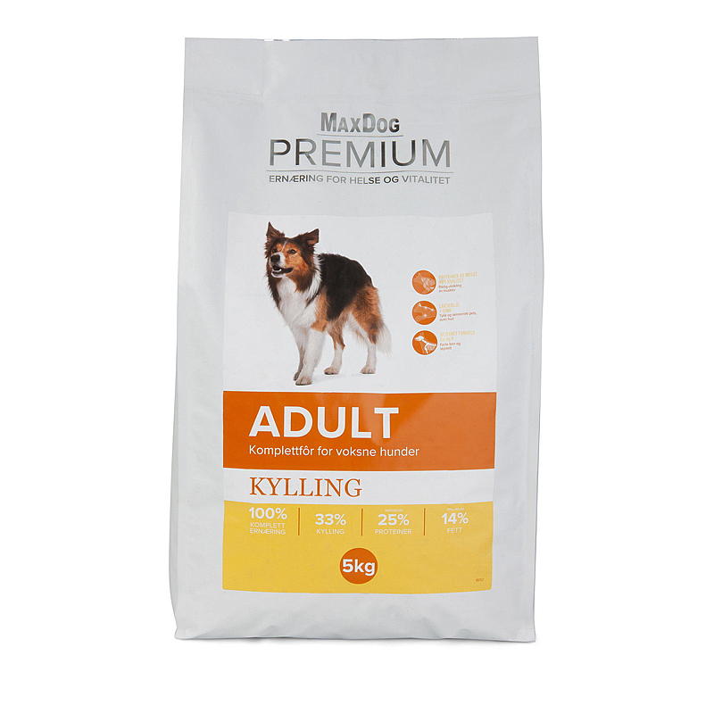 MaxDog Premium Kylling, Adult 5 kg Premium MaxDog