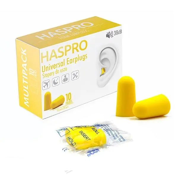 Haspro Multi Schaumstoff-Ohrstöpsel, Gelb