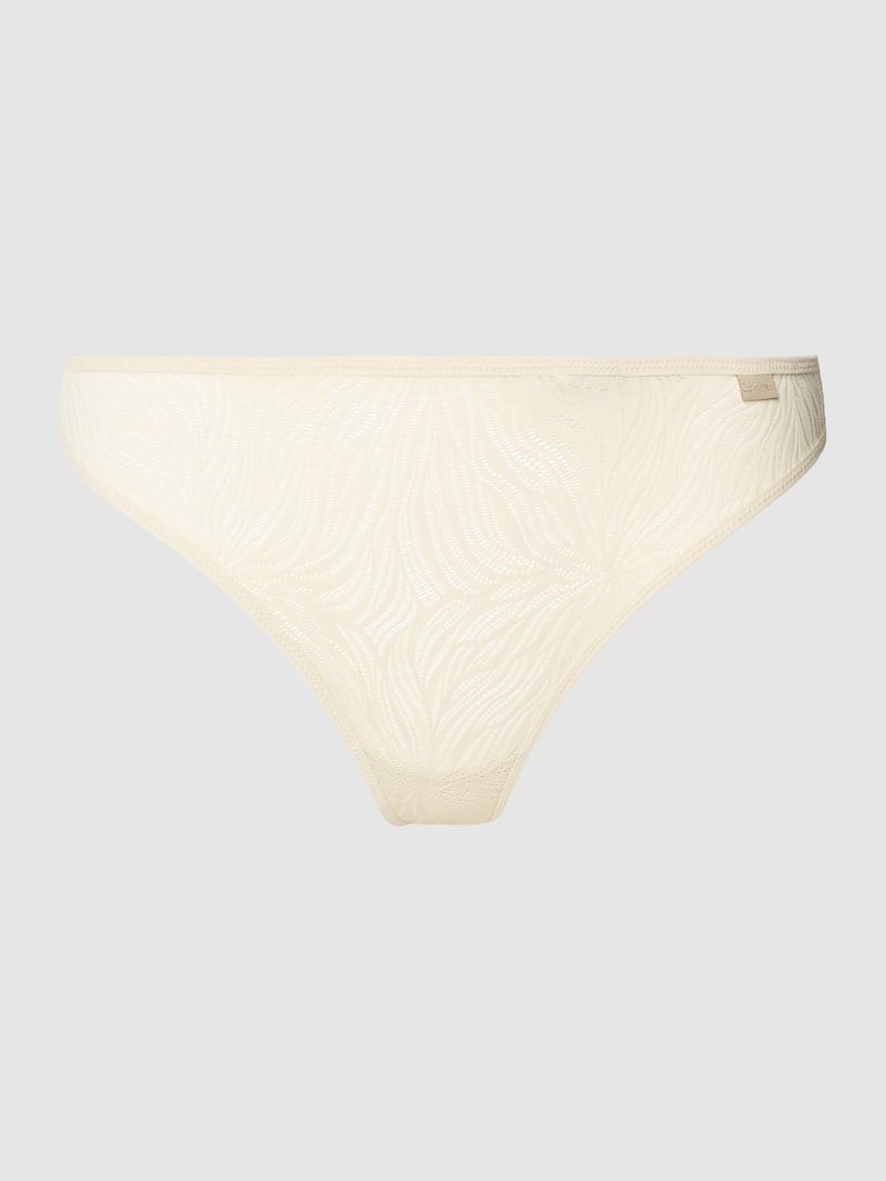 String mit Spitzen-Muster Modell 'Sheer Marquisette' in sand