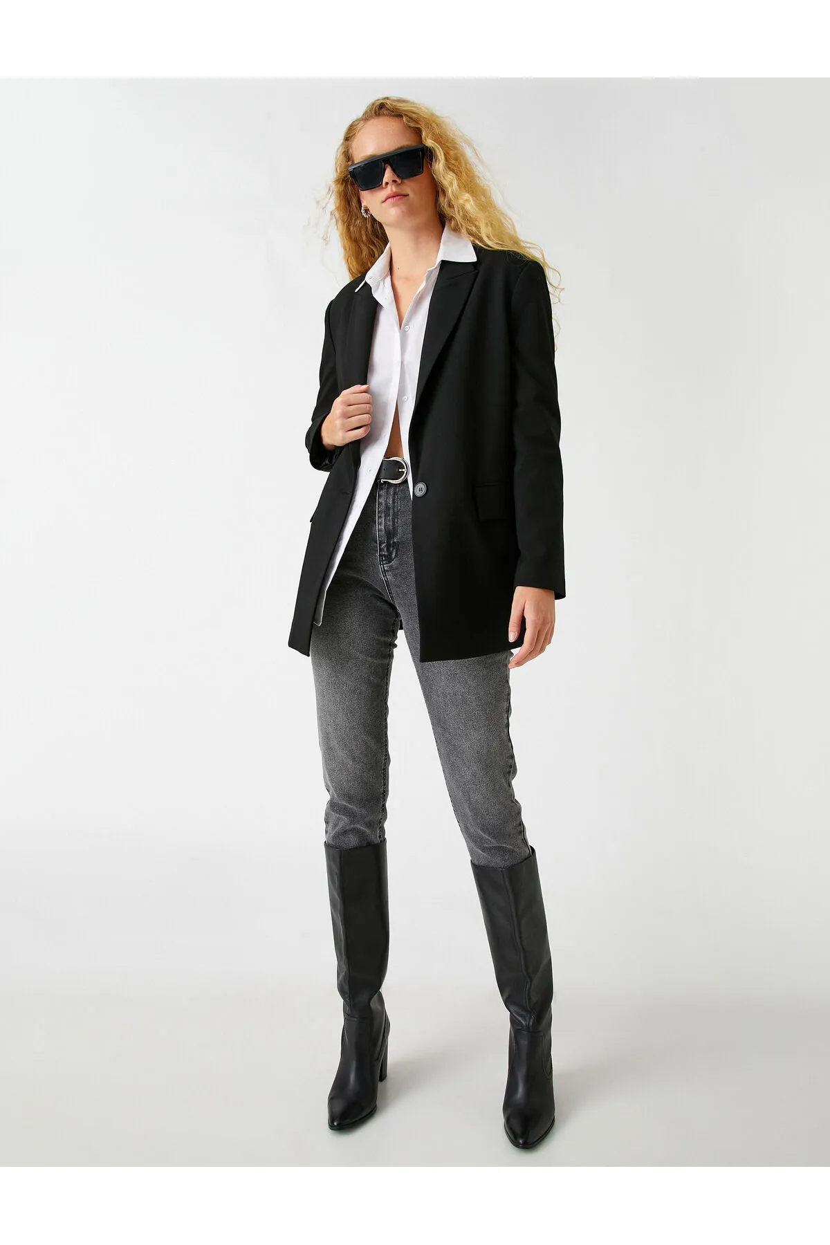Koton  Jeans mit hoher Taille und leicht schmalem Bein – Mom-Jeans