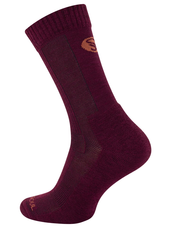 Stark Soul® Merino Outdoor Trekking Socken in burgund günstig kaufen 43-46