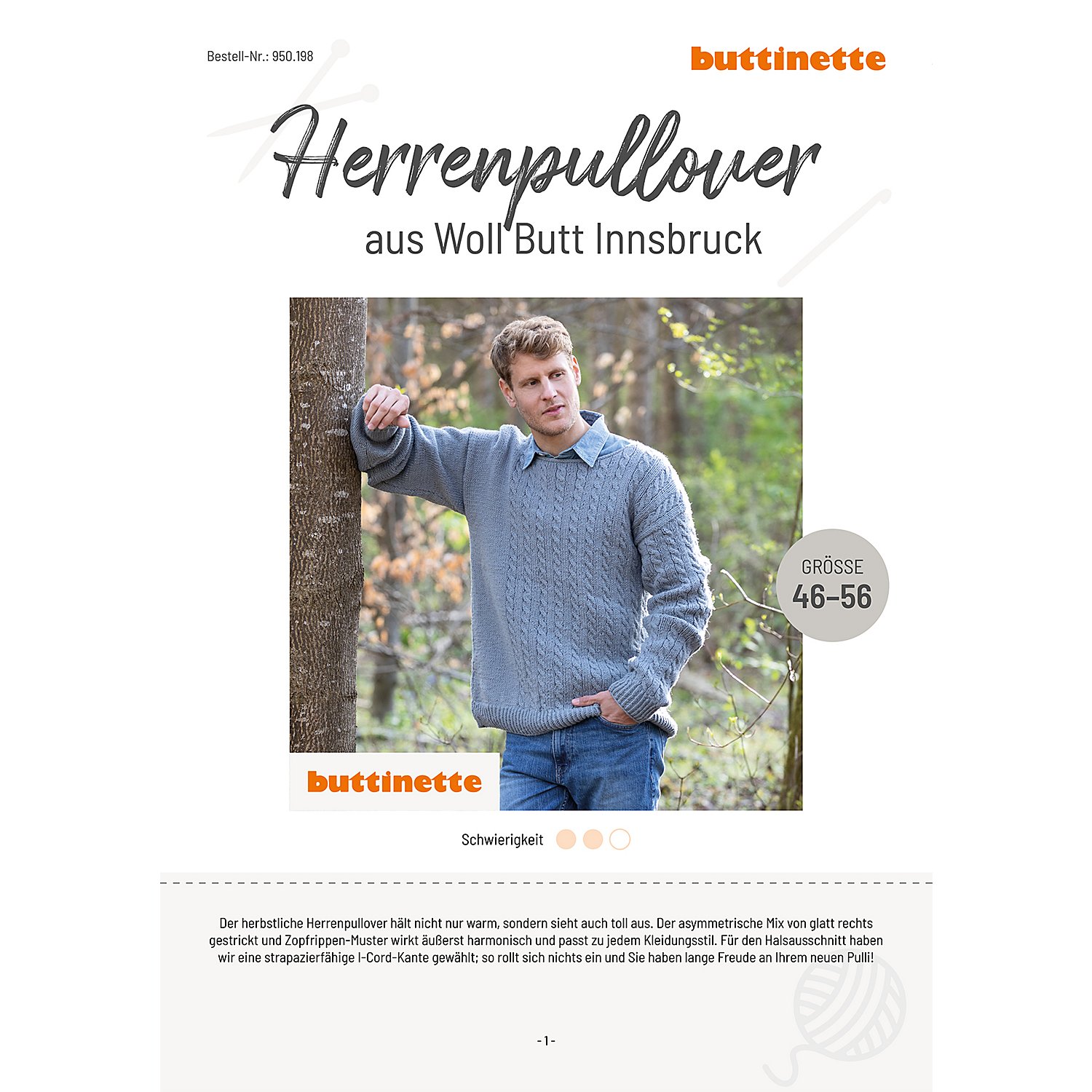 Strickanleitung – Herrenpullover aus Woll Butt Innsbruck