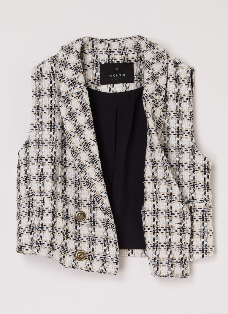 Cardigan NIK&NIK Sonna cu decolteu înfășurat și efect de tweed.