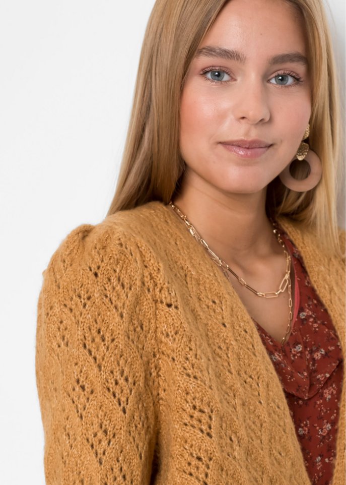 Strickjacke mit breitem Bündchen