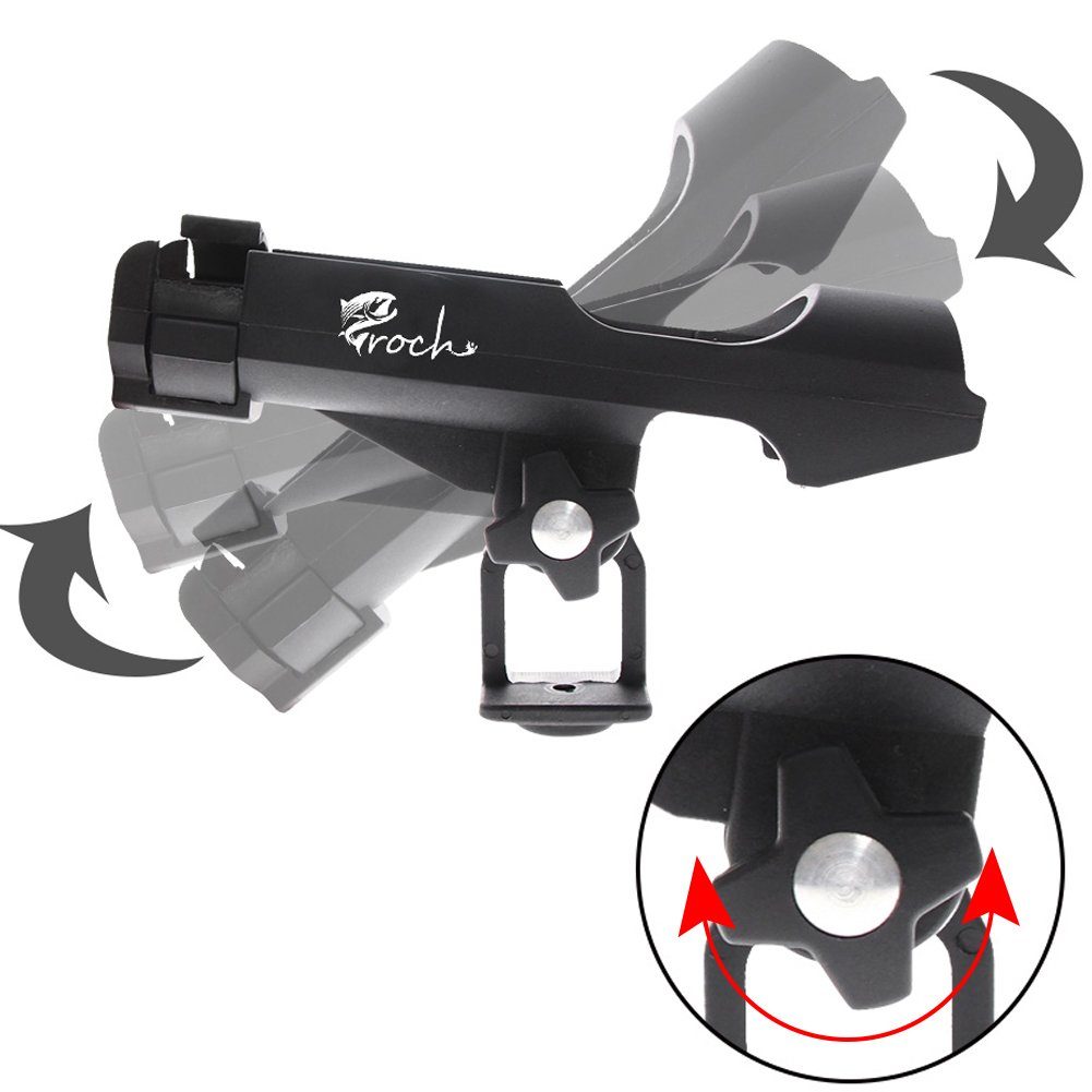 Croch Boot Rutenhalter, (360 Grad Drehung einfach einstellbar für Boot Kajak)