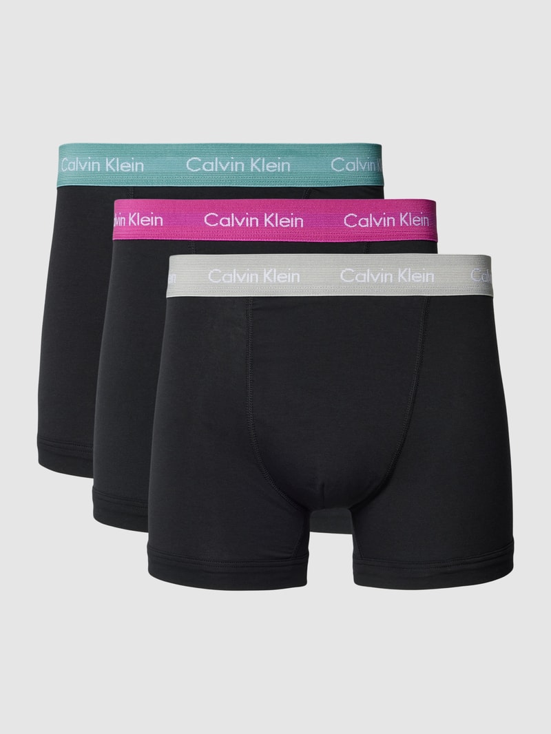 Trunks mit elastischem Logo-Bund im 3er-Pack in schwarz