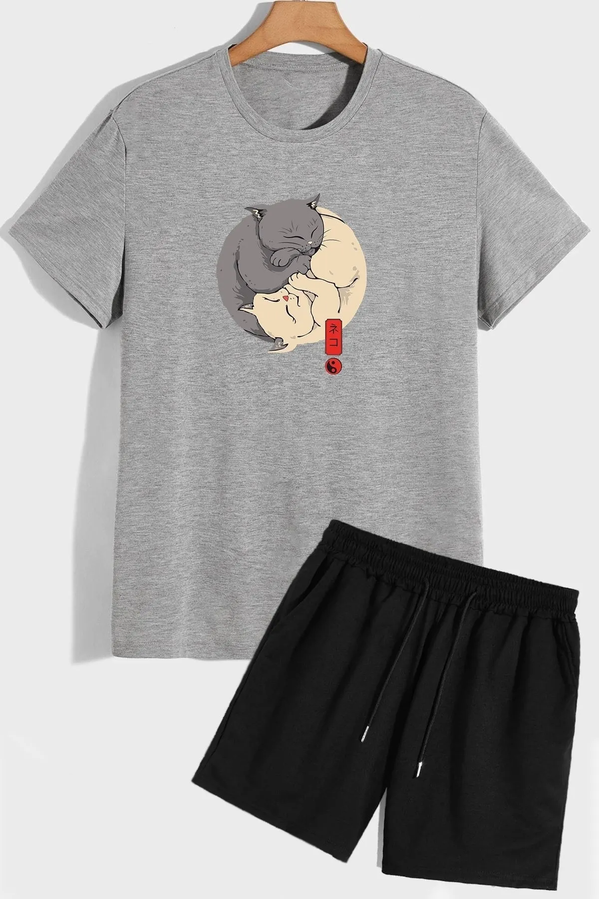 trendypassion  Design-Shorts-T-Shirt-Trainingsanzug-Set