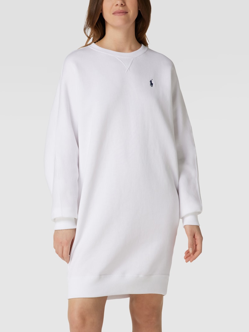 Oversized Sweatkleid mit Fledermausärmeln in weiß