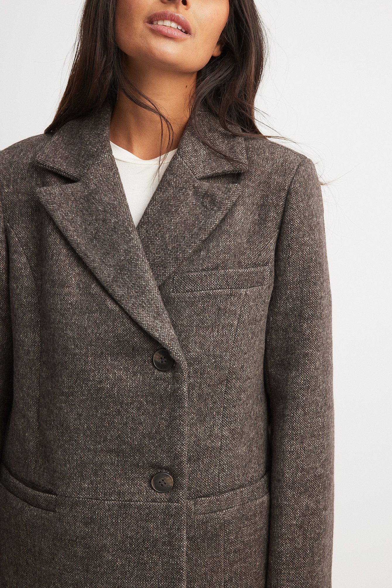 Oversized-Blazerjacke aus Wollmischung