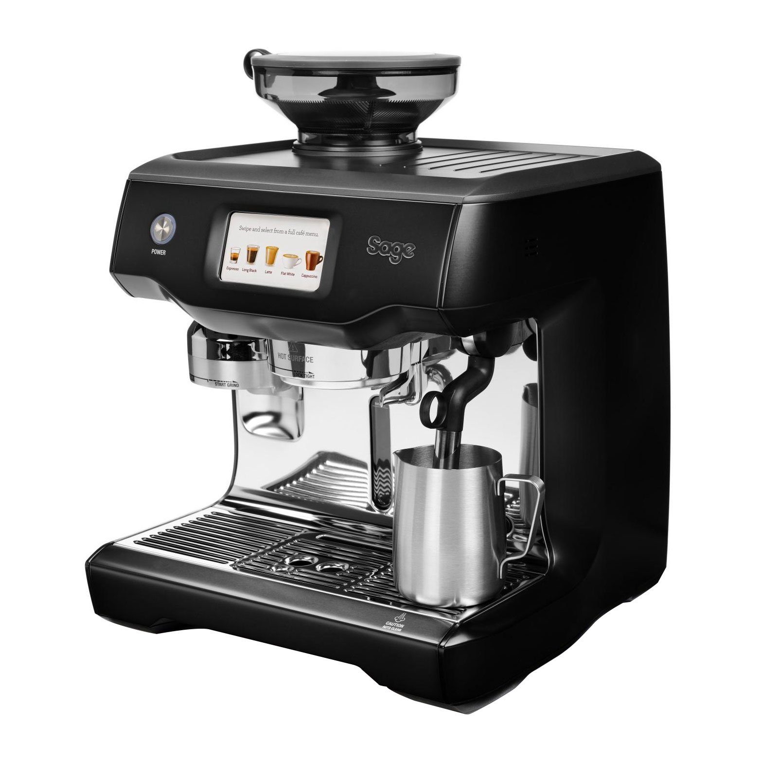 Sage Siebträgermaschine SES990BST4 Oracle Touch, Mahlwerk aus Edelstahl