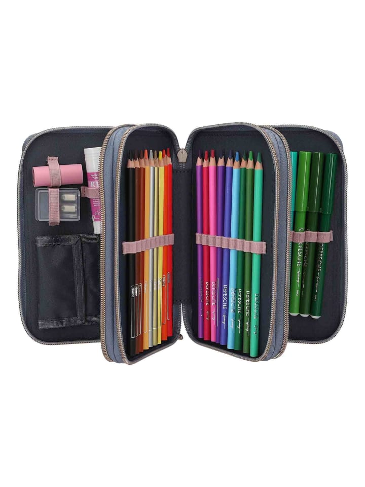 Depesche 3-Fach Federtasche mit 3D-Effekt Miss Melody 20 x 13 x 7,5 cm in rauchblau günstig kaufen onesize