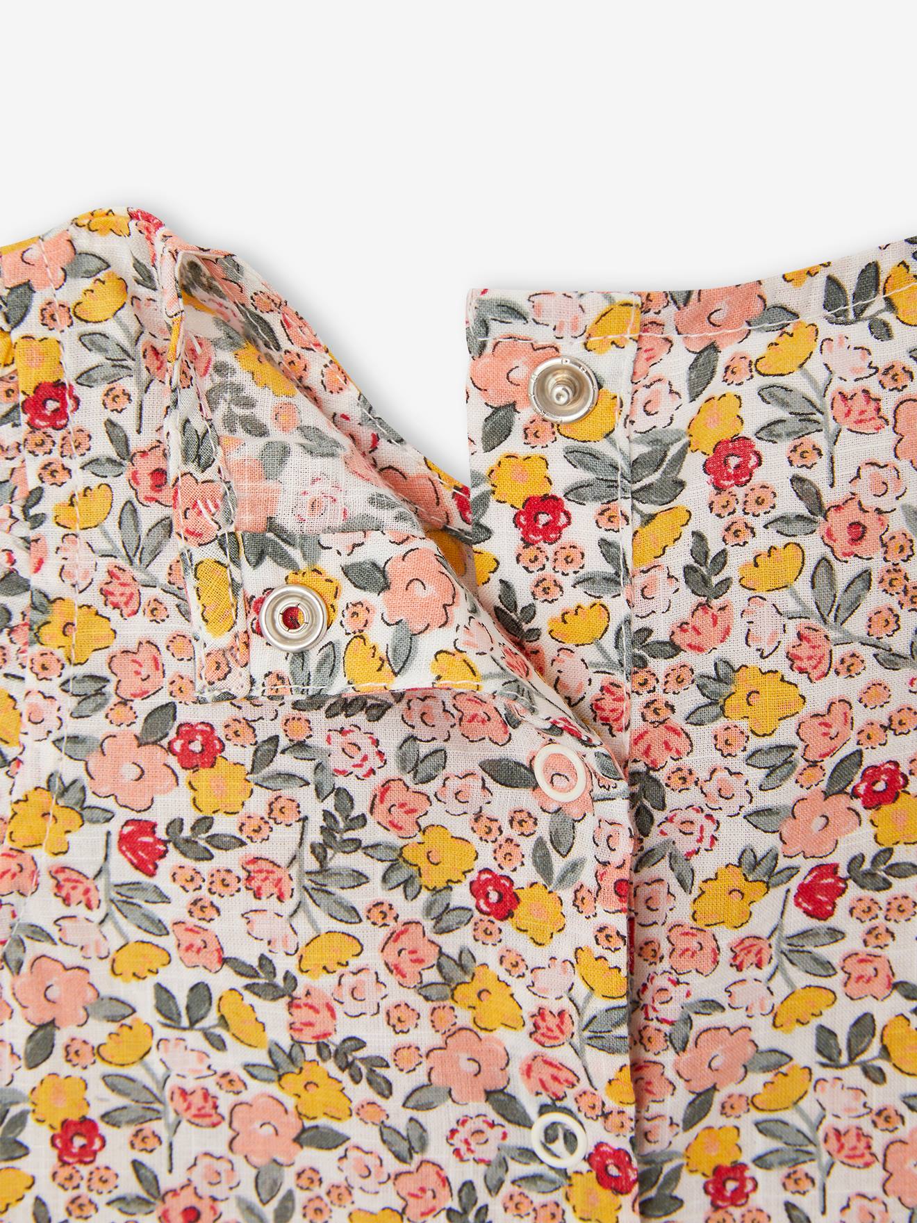 Vertbaudet Mädchen Baby-Set: Overall & Haarband - rosa bedruckt