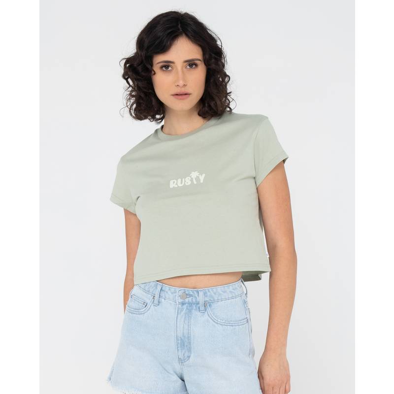 RUSTY RUSTY PALM CLASSIC SLIM FIT CROP TEE T-Shirt Damen