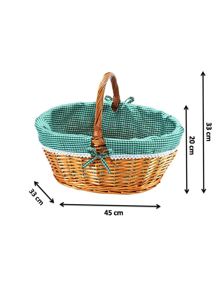 kobolo Einkaufskorb GREEN CHECK in Braun günstig kaufen onesize