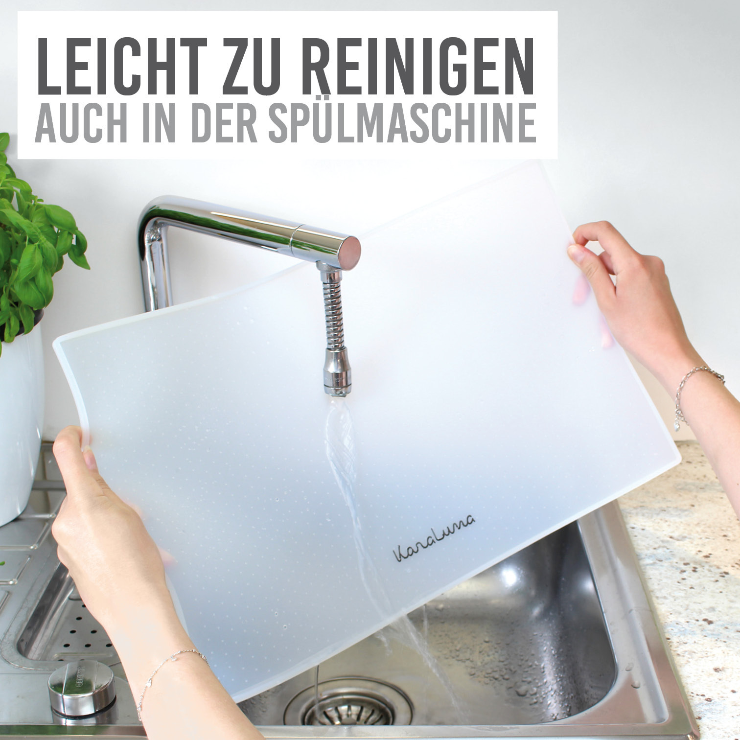 KaraLuna Futternäpfe KaraLuna Napfunterlage aus Silikon 60x40 cm eckig transparent