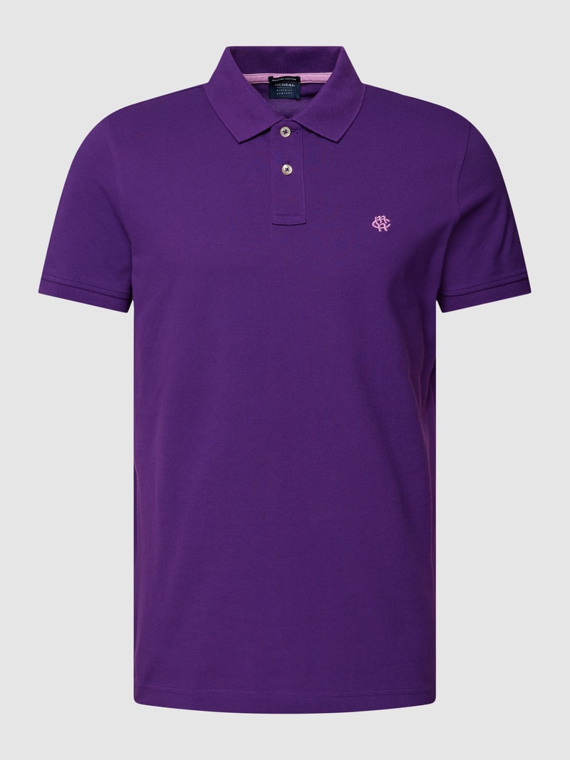 Poloshirt mit Logo-Stitching in purple