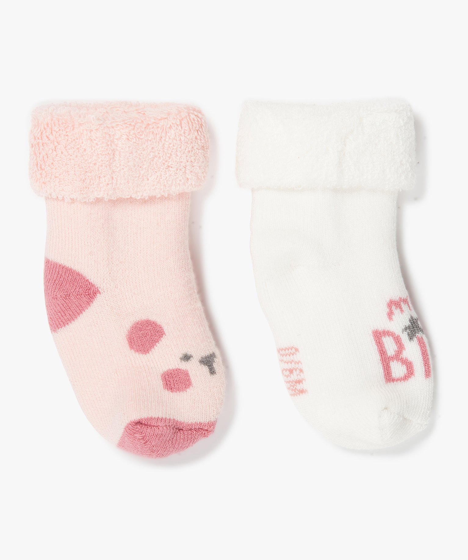 Chaussettes bébé en maille bouclette (lot de 2) rose | GEMO