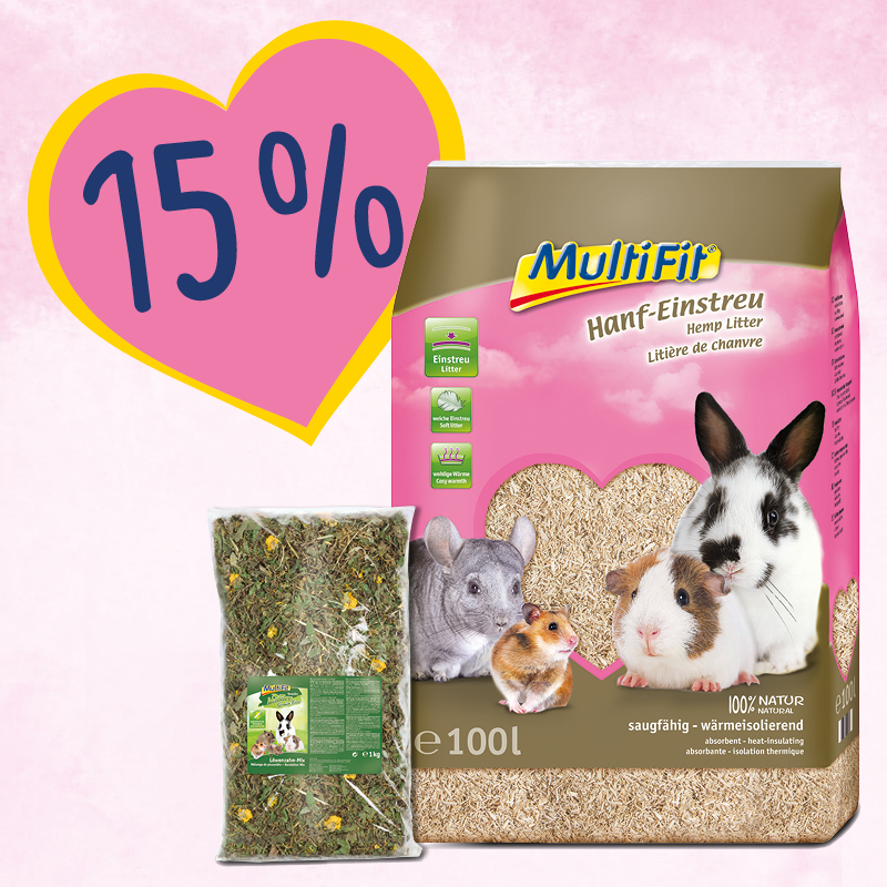MultiFit Snacks MultiFit Grainfree Löwenzahn 1kg und Hanfstreu