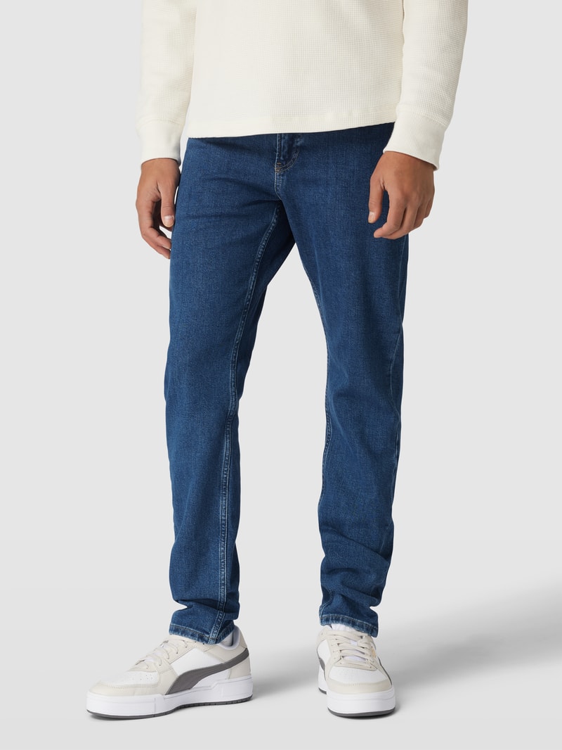 Slim Fit Jeans mit Label-Stitching in jeans