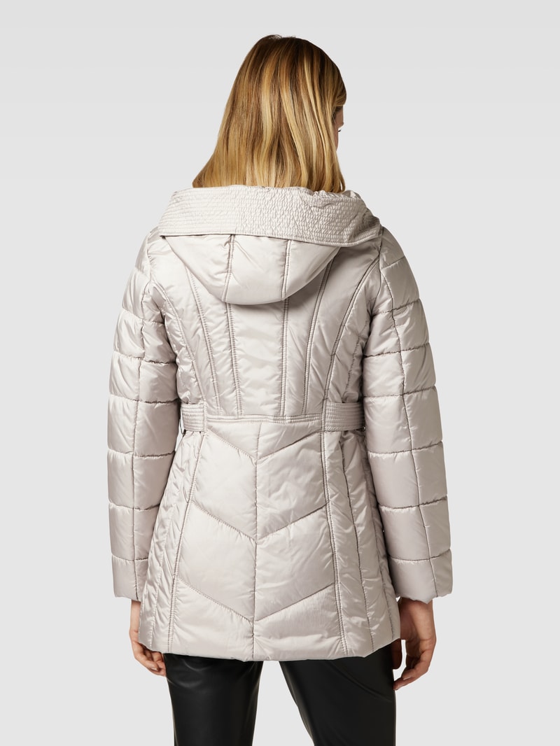 Steppjacke mit Taillengürtel in hellgrau