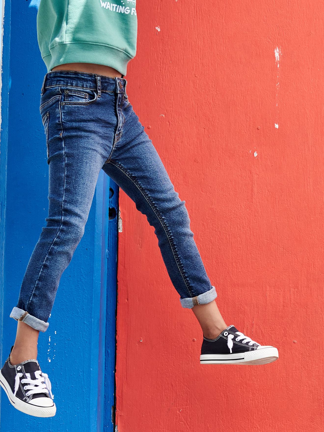 Vertbaudet Jungen Slim-Fit-Jeans BASIC - blue stone