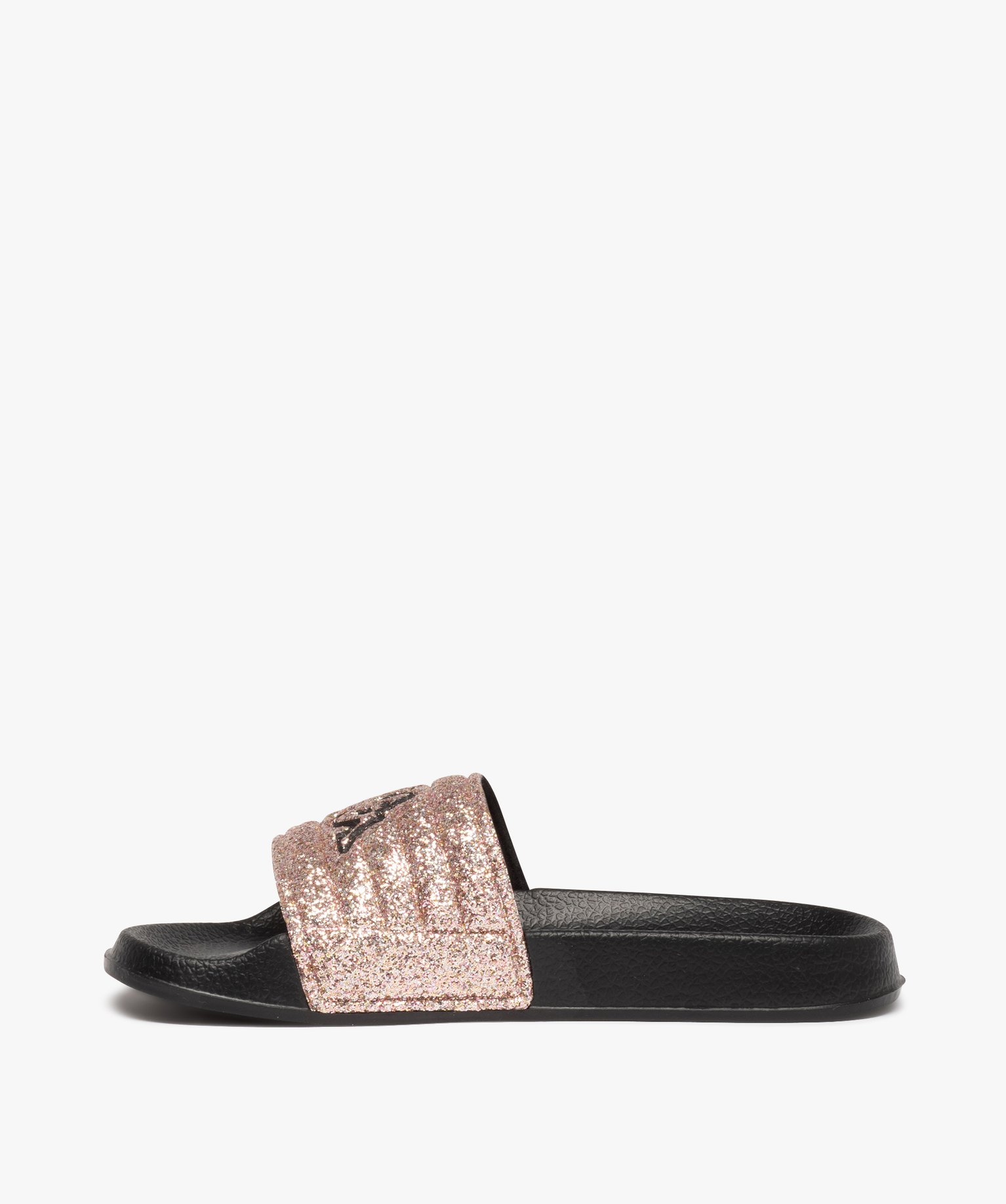 Mules de piscine fille pailletées – Kappa noir | GEMO