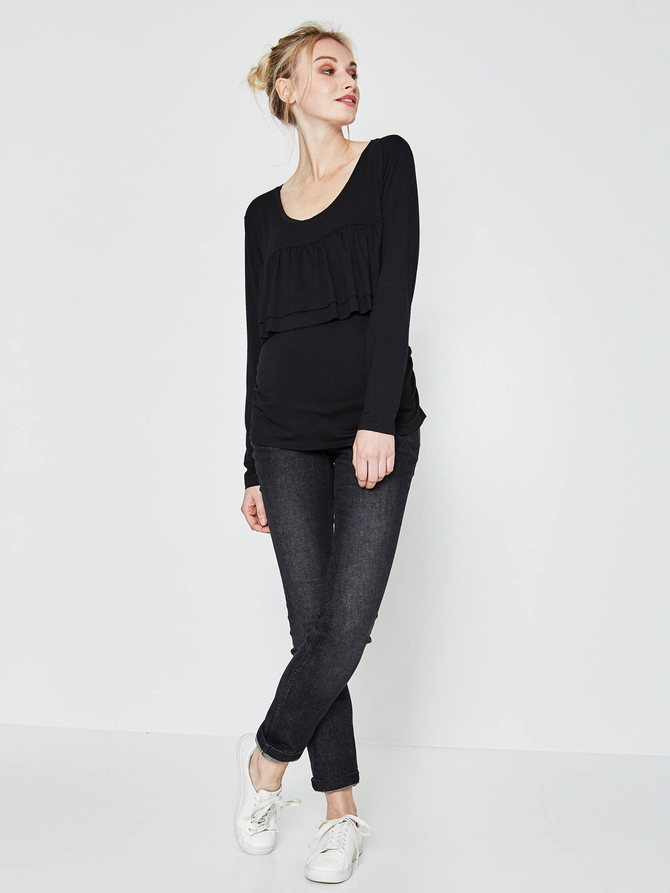 Jean slim stretch de grossesse entrejambe 85 denim black