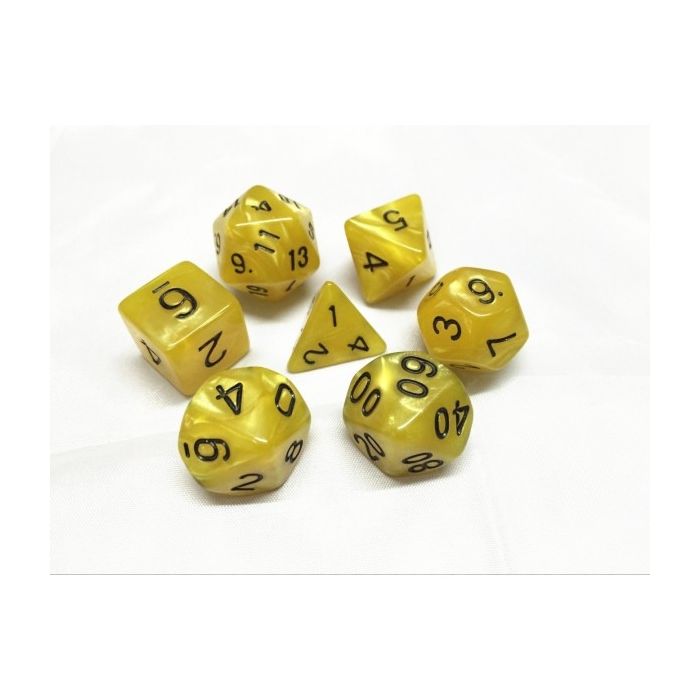 Yellow (Black font) pearl dice