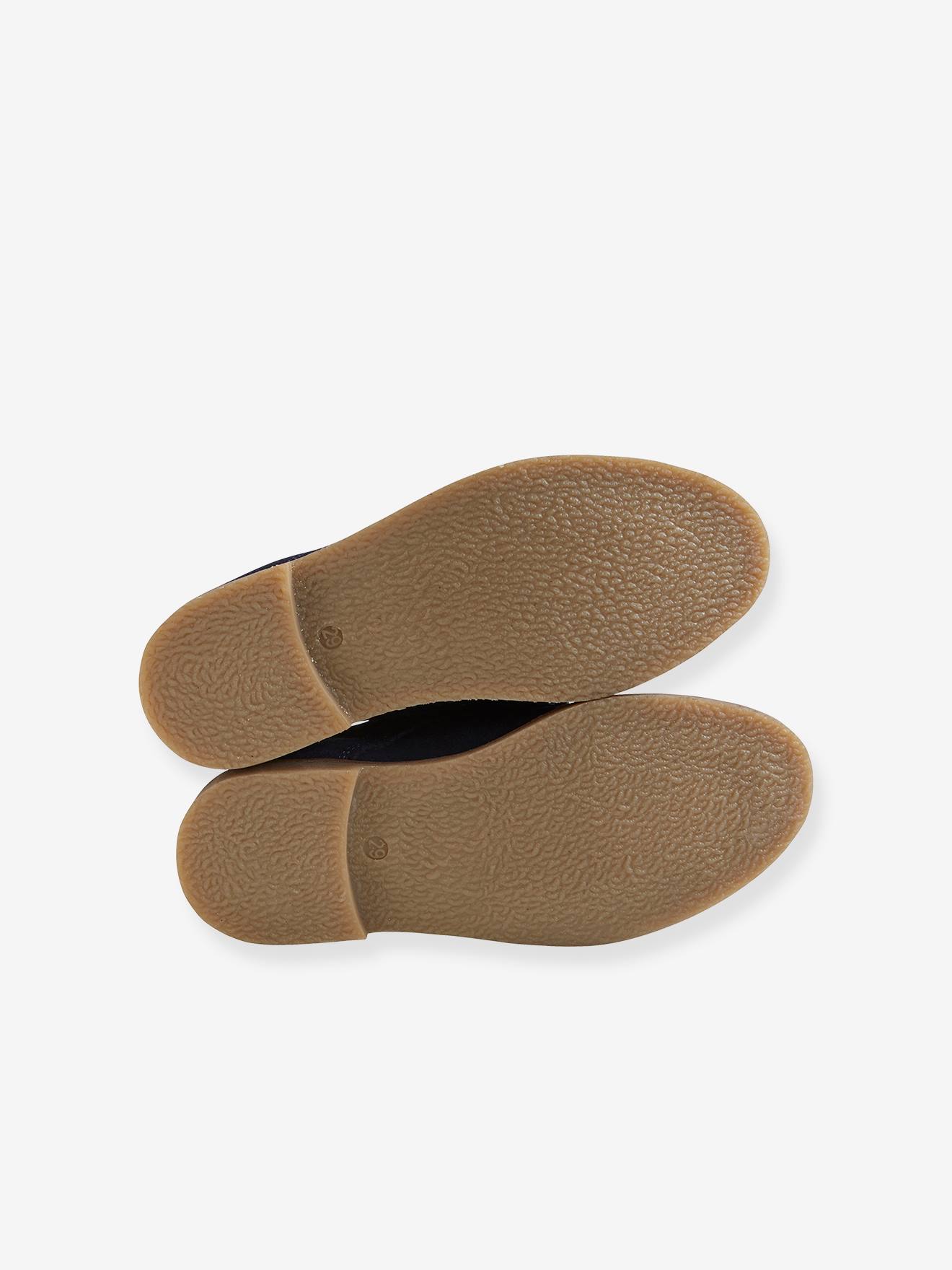 Bottines derby fille en cuir marine
