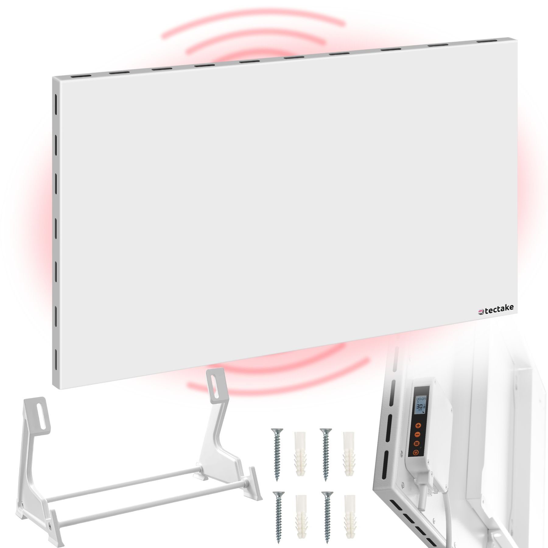 tectake Heizkörper Hybrid-Infrarotheizung mit Thermostat & Kippschutz