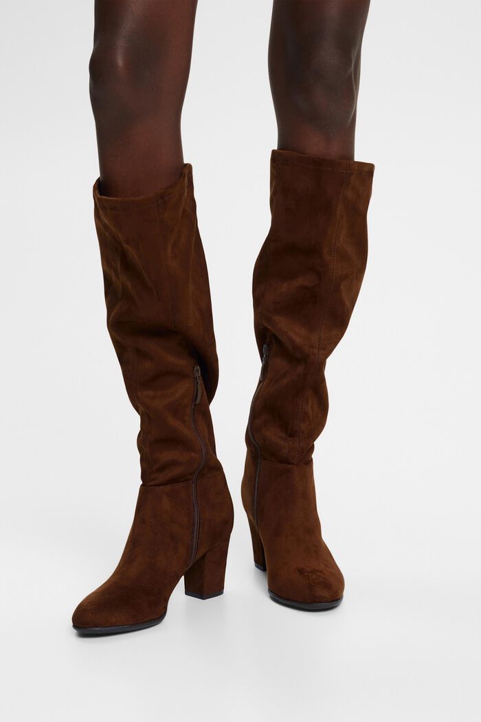 Kniehohe Boots in Wildlederoptik
