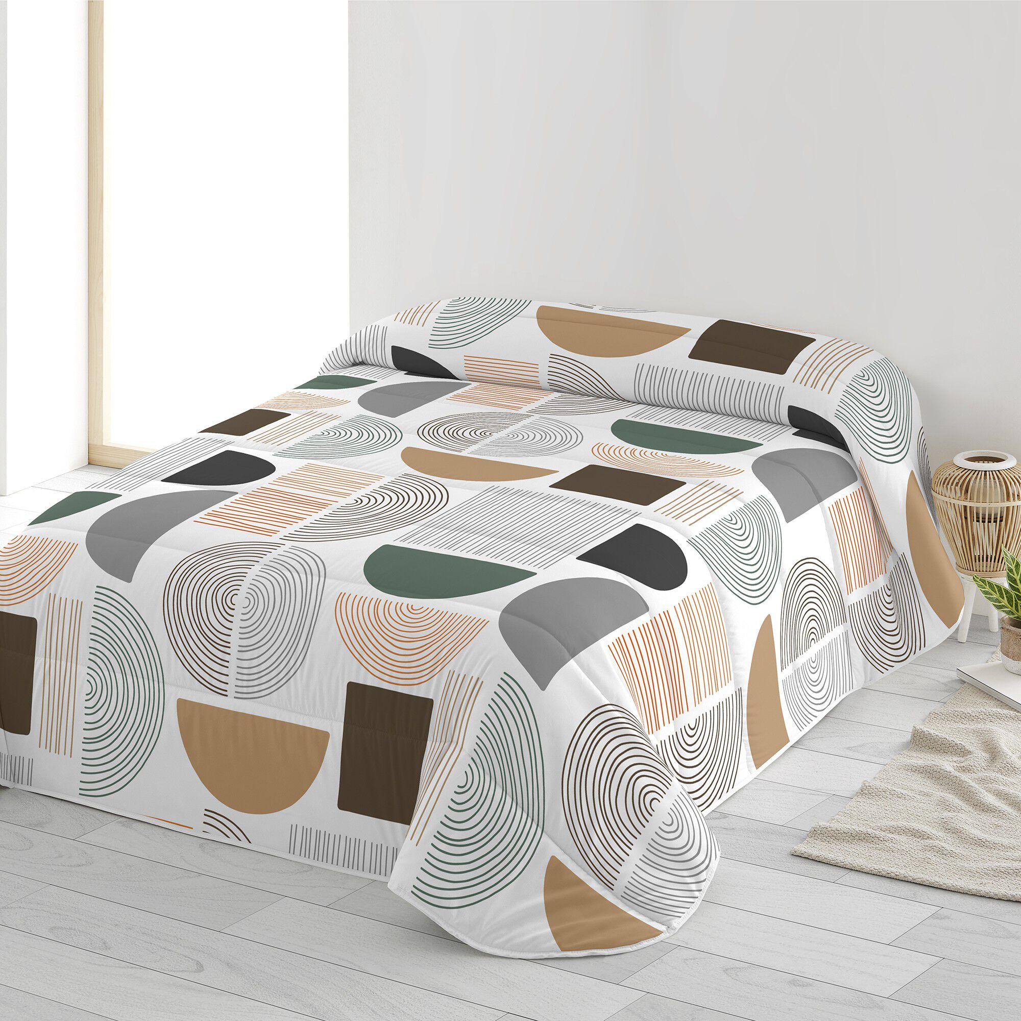 Couette microfibre imprimée formes géométriques 200 g/m²