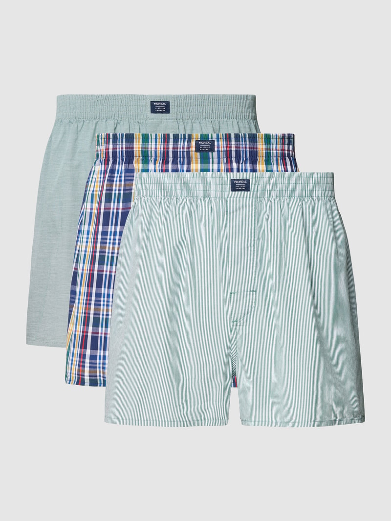 Boxershorts mit Allover-Muster im 3er-Pack in dunkelgrün