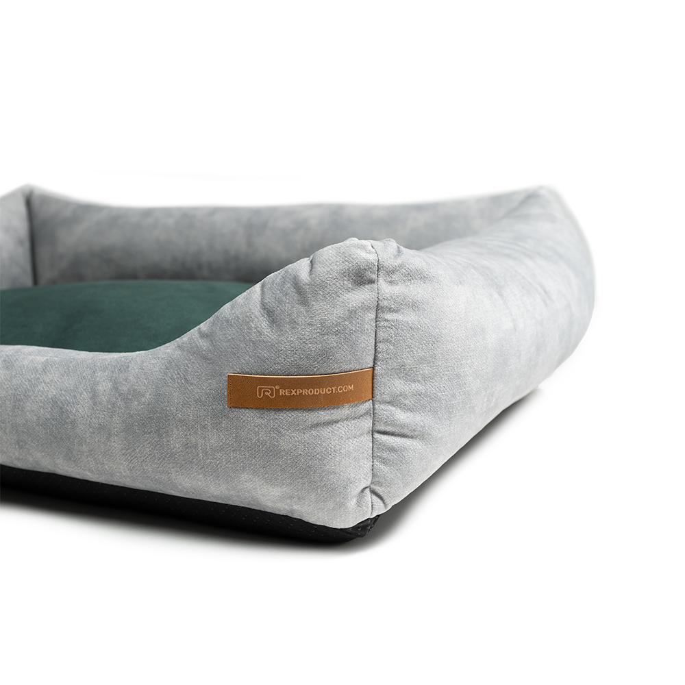 Rexproduct Hundebetten Rexproduct SoftColor luxury dog bed in grau color dunkelgrün L