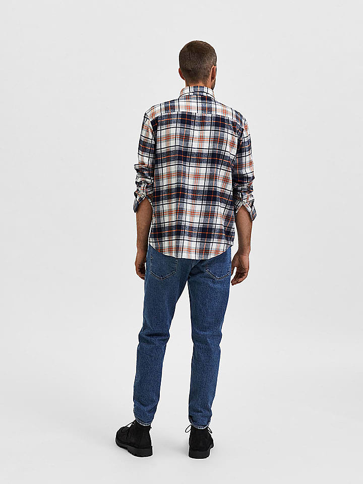 SELECTED HOMME Hemd - Relaxed fit - in Schwarz/ Orange/ Bunt günstig kaufen S