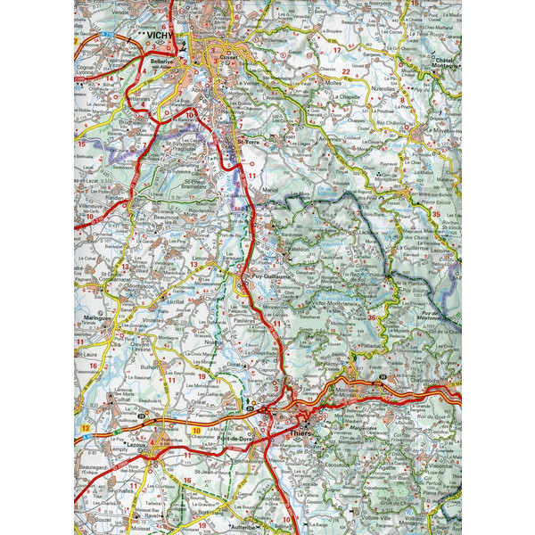 Michelin Auvergne - Zentralmassiv - Straßenkarte