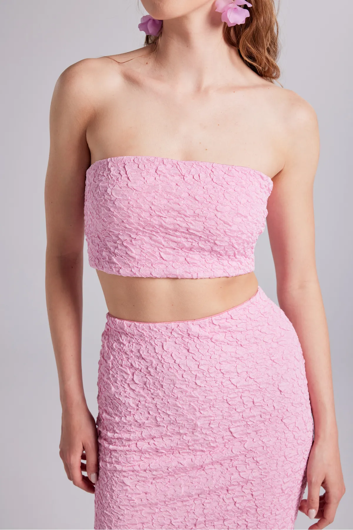 HOLLY LOLLY  Seersucker Rock Bustier Cushy Set Rosa