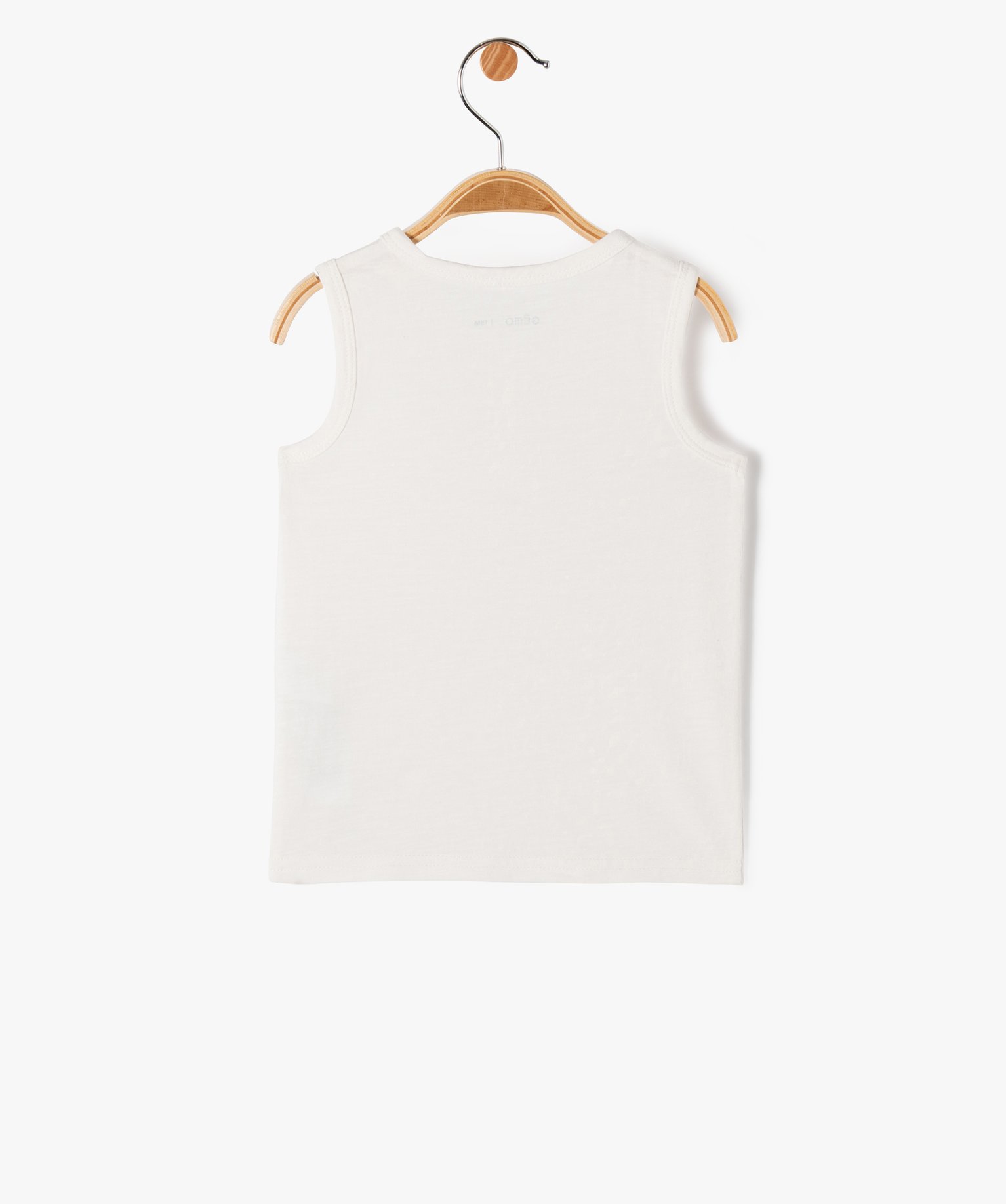 Débardeur uni avec col rond boutonné bébé Garçon blanc | GEMO