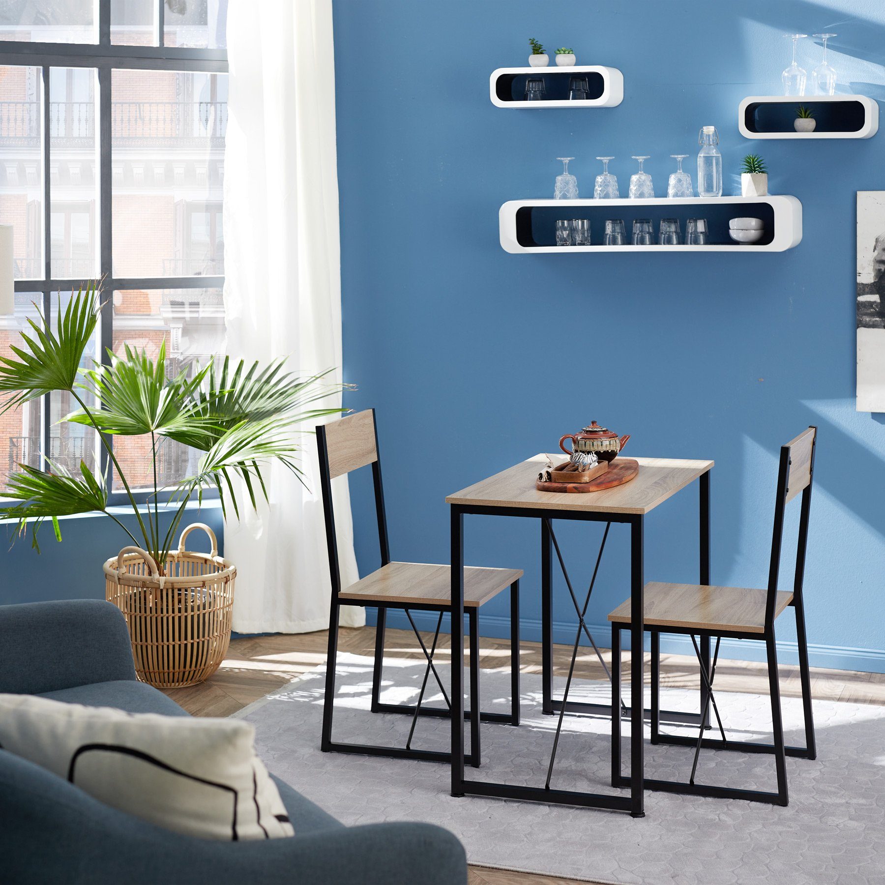 tectake Sitzgruppe Margate, (Set, 3-tlg), leicht zu reinigen