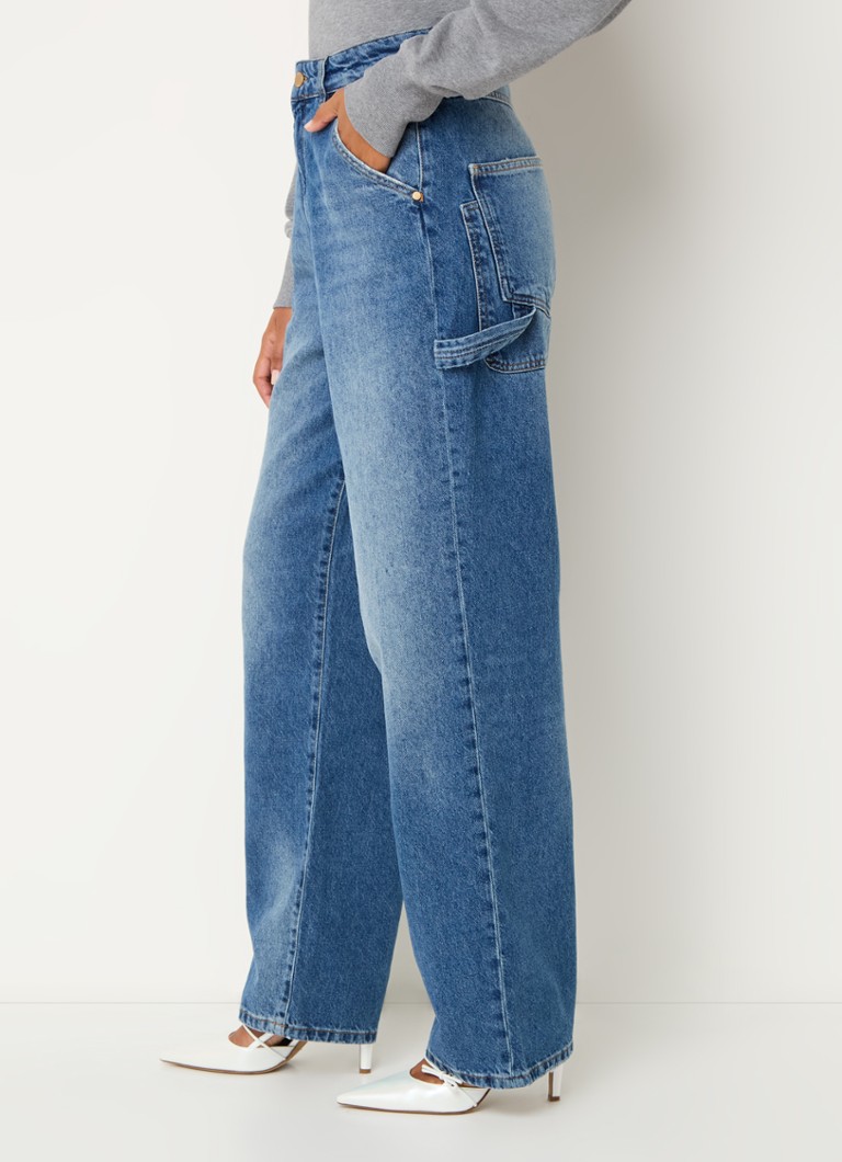 Jeans Essentiel Antwerp Grimas a vita alta, vestibilità ampia, finitura slavata