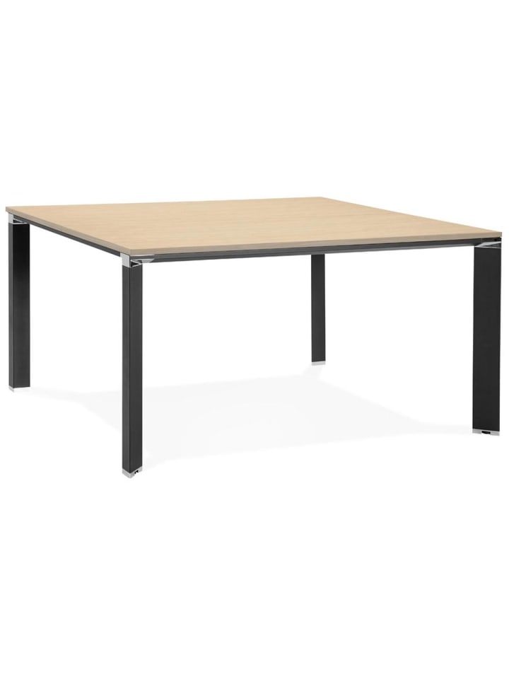 KADIMA DESIGN Schreibtisch Quadrat 140x140 cm modern Büro, Arbeitstisch in Beige-Schwarz günstig kaufen