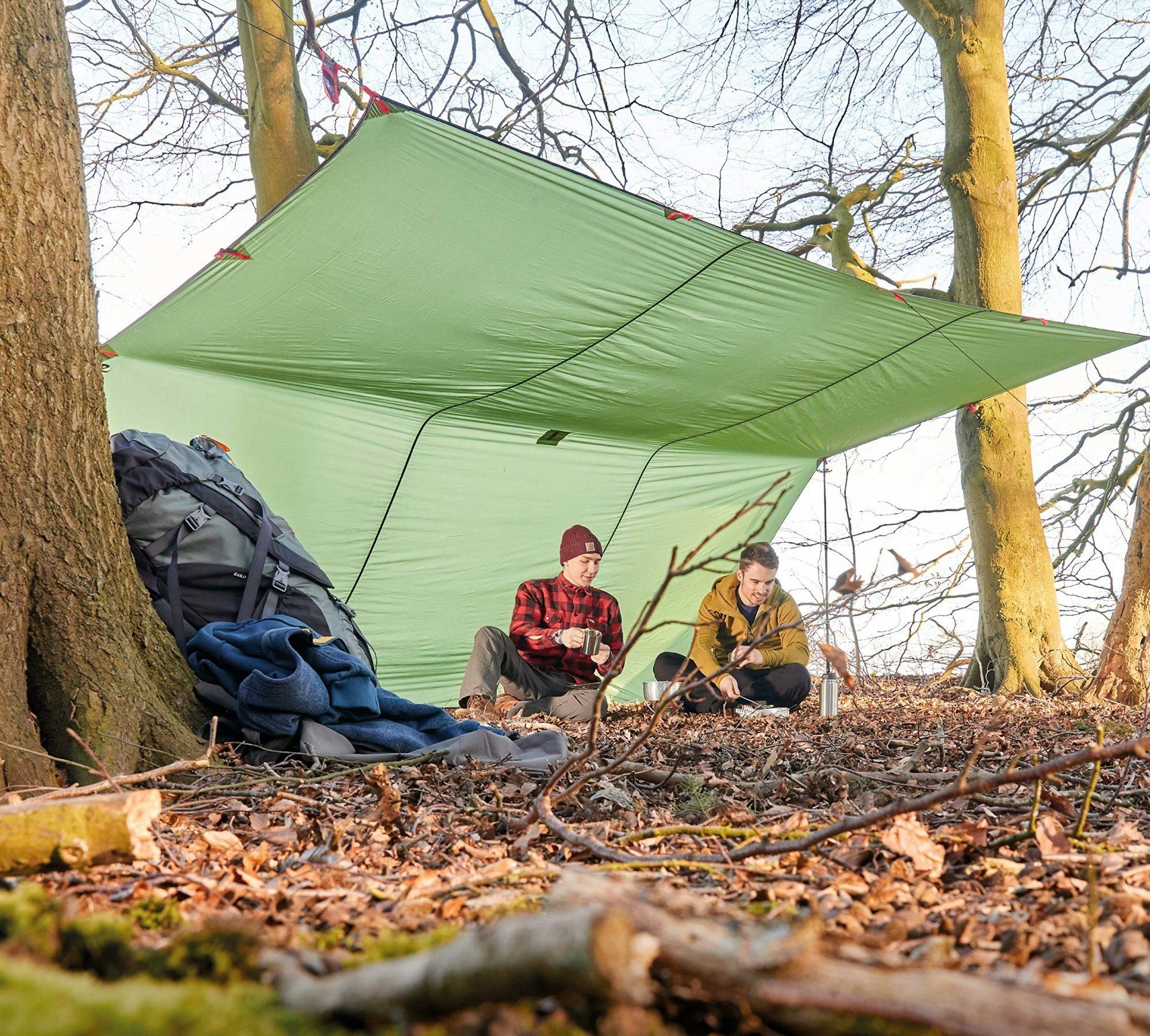 Wechsel Tents Tarp-Zelt Tarp L - Extrem reißfestes Zeltdach, 400 x 435 cm, Grün