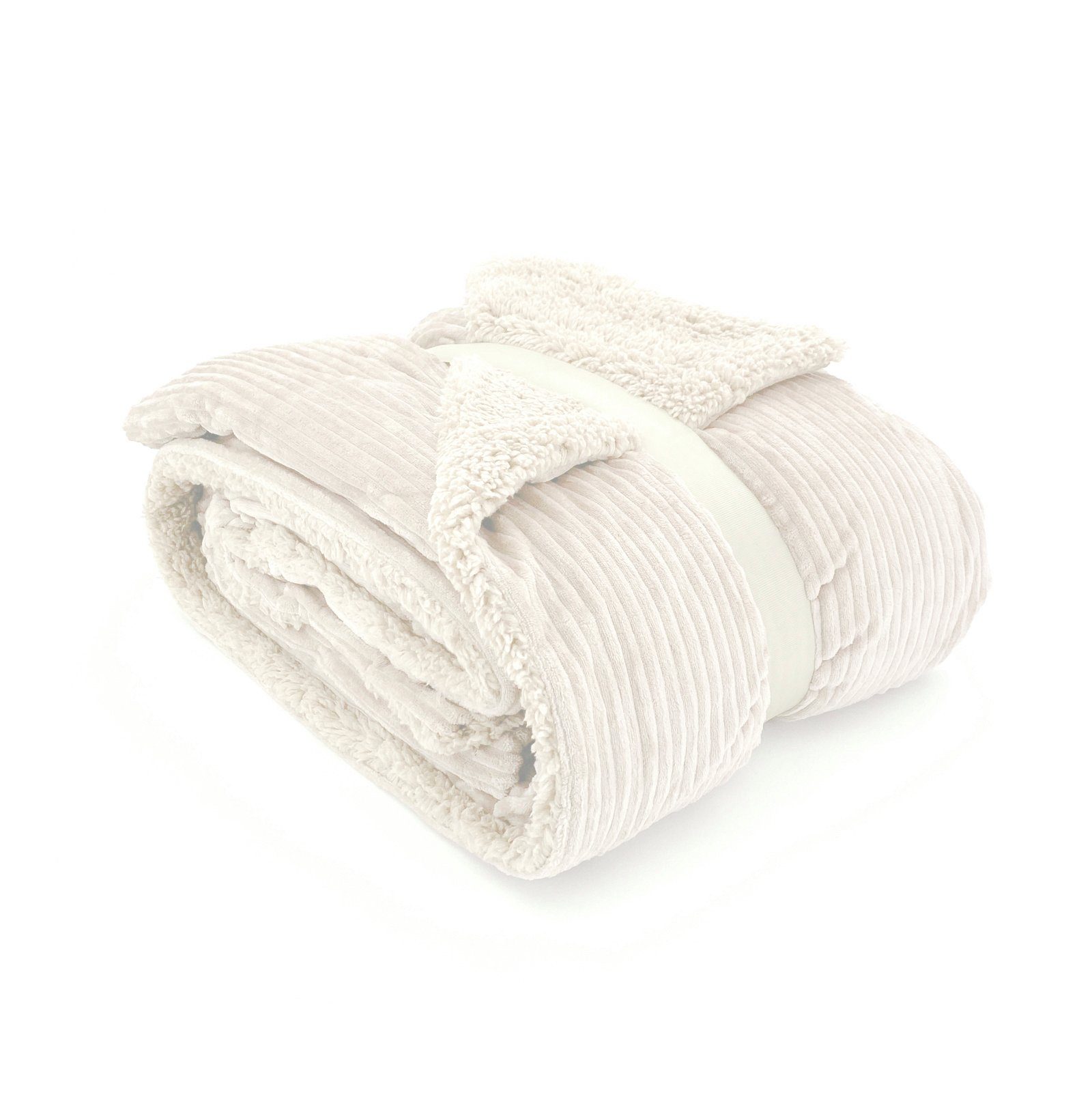 Wohndecke Flauschige Cord Kuscheldecke Sherpa Fell Sofadecke, heimtexland, 150x200 I extra dick I warm I kuschelig weich I fusselfrei