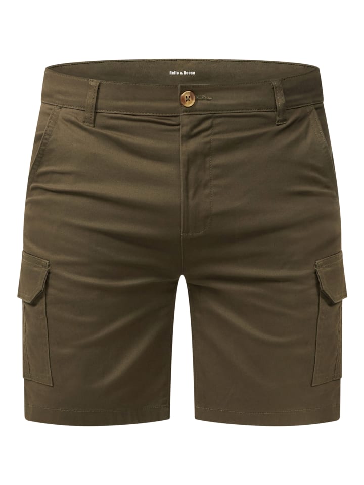 Rello & Reese  Shorts - mit Cargotaschen & Stretchanteil Kurze Hose Bermuda in Olive günstig kaufen